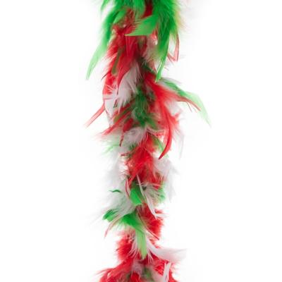 Carnaval verkleed veren boa - Italiaanse vlag - 200 cm - dames - 50 grams