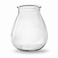 Bloemenvaas druppel vorm type - helder/transparant glas - H17 x D14 cm   - - thumbnail