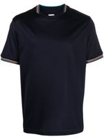 Paul Smith t-shirt en coton à bords rayés - Bleu