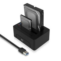 ACT AC1504 2,5" en 3,5" SATA Dual Harde Schijf Dockingstation USB 3.2 Gen1 - Zwart - thumbnail