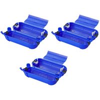 3x stekkersafes / veiligheidsboxen stekkerverbindingen IP44 kunststof blauw 21 x 8 x 8,5 cm - Stekkersafe