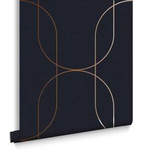 Graham & Brown - Vliesbehang - Palais Navy & Copper - 10mx53cm