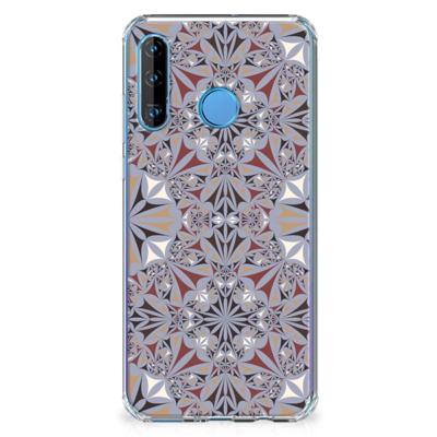 Huawei P30 Lite Anti-Shock Hoesje Flower Tiles Huawei P30 Lite Anti-Shock Hoesje Flower Tiles