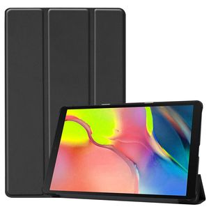 Basey Samsung Galaxy Tab A 10.1 2019 Hoesje Kunstleer Hoes Case Cover -Zwart