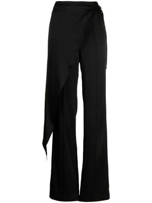 Materiel pantalon à détail de foulard - Noir