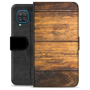 Samsung Galaxy A12 Premium Wallet Hoesje - Hout