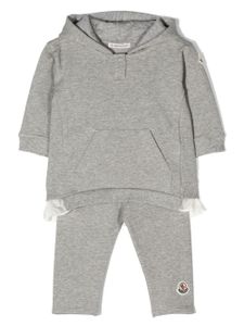 Moncler Enfant survêtement à patch logo - Gris