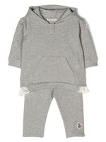 Moncler Enfant survêtement à patch logo - Gris