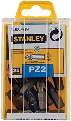 25 PZ2 bits 1/4 inch 25 mm Stanley 1-68-949