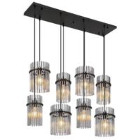 Globo Zwarte hanglampGorley met smoke glas 8-lichts - 15698-8H