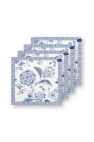 Pip Studio Set/4 Servetten Royal Regal Flower Blauw