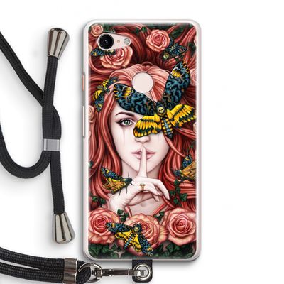 Lady Moth: Pixel 3 Transparant Hoesje met koord
