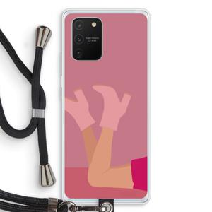 Pink boots: Samsung Galaxy S10 Lite Transparant Hoesje met koord