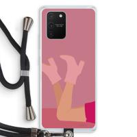 Pink boots: Samsung Galaxy S10 Lite Transparant Hoesje met koord - thumbnail