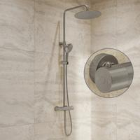 Regendouche set SaniClear Evolution Curved | Opbouw | 20 cm | Mengkraan | Incl.Handdoucheset | RVS