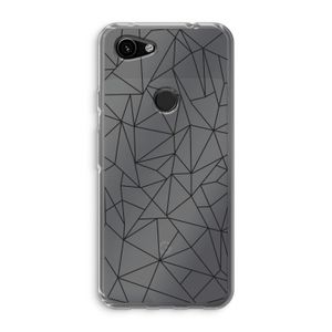 Geometrische lijnen zwart: Google Pixel 3a Transparant Hoesje