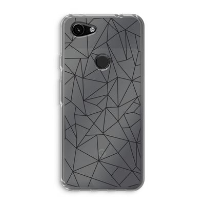 Geometrische lijnen zwart: Google Pixel 3a Transparant Hoesje