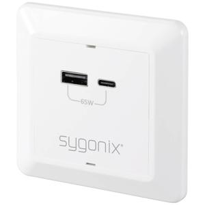 Sygonix SY-5251910 USB-laadbus Overspanningsbeveiliging, Met USB-C, Met USB-laaduitgang Wit