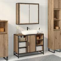 Badkamer spiegelkast artisanaal eikenkleurig 65 x 20 x 60 cm