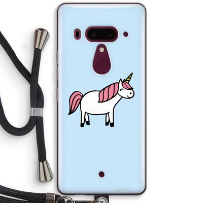 Eenhoorn: HTC U12+ Transparant Hoesje met koord
