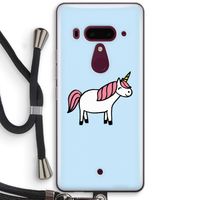 Eenhoorn: HTC U12+ Transparant Hoesje met koord