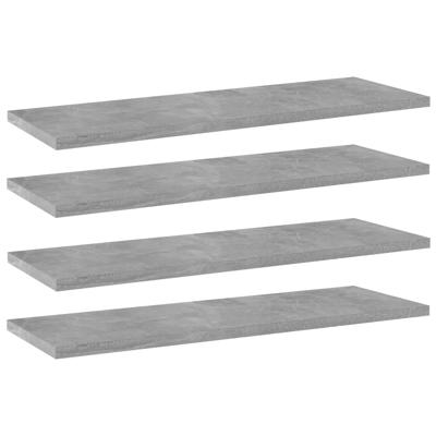 Wandschappen 4 st 60x20x1,5 cm spaanplaat betongrijs