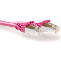 ACT Roze 0,50 meter SFTP CAT6A patchkabel snagless met RJ45 connectoren - thumbnail