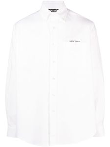 Palm Angels chemise en coton à bande Sartorial - Blanc