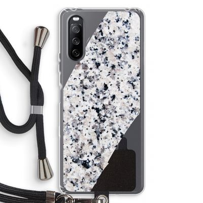 Gespikkelde marmer: Sony Sony Xperia 10 III Transparant Hoesje met koord