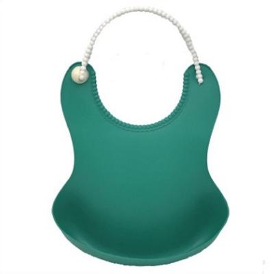 Baby peuter waterdichte siliconen BIB zuigelingen voeden lunch Roll-up schort (donkergroen)
