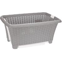 Bathroom solutions wasmand op poten - grijs - 38 liter - 39 x 59 x 29 cm - Wasgoedmanden