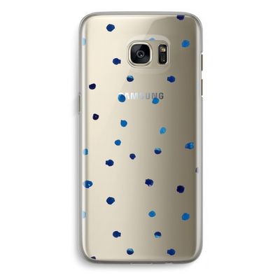 Blauwe stippen: Samsung Galaxy S7 Edge Transparant Hoesje