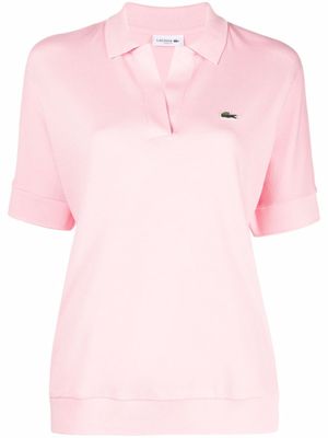 Lacoste polo à patch logo - Rose