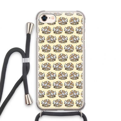Slapende poes: iPhone 8 Transparant Hoesje met koord