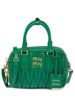 Miu Miu sac à bandoulière en cuir Nappa matelassé - Vert - thumbnail