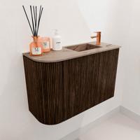 Toiletmeubel Mondiaz Joya Dlux | 61.6 cm | Meubelkleur Walnut | Faye wastafel Arena Wasbak Rechts | 1 kraangat