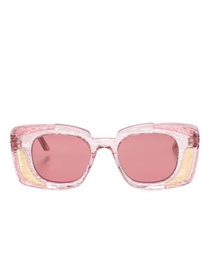 Kuboraum lunettes de soleil T7 à monture carrée - Rose