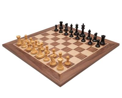 Het Oud-Engelse Elite Walnoot en Zwart Deluxe Schaakset