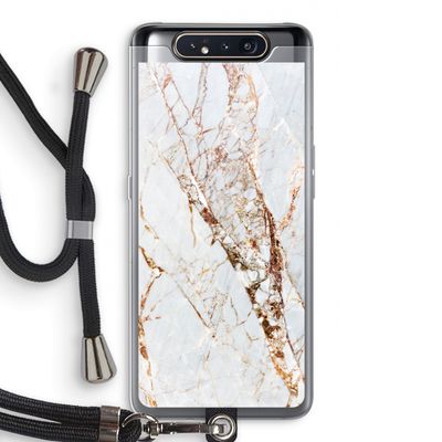 Goud marmer: Samsung Galaxy A80 Transparant Hoesje met koord