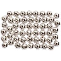 Creativ Company Waskralen, d 5 mm, gatgrootte 0,7 mm, zilver, 100 stuk/ 1 doos