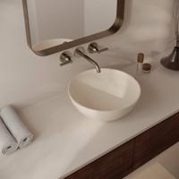 Opbouwwastafel Ideavit Solidthin 39x39x14.5 cm Solid Surface Mat Crème