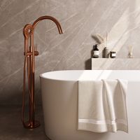 Brauer Copper Edition vrijstaande badmengkraan met 3 standen handdouche koper geborsteld PVD