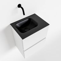 Toiletmeubel Mondiaz Ada | 40 cm | Meubelkleur Talc | Lex wastafel Urban Rechts | Zonder kraangat