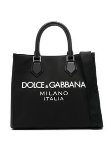 Dolce & Gabbana sac cabas en toile à logo embossé - Noir