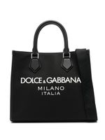 Dolce & Gabbana sac cabas en toile à logo embossé - Noir - thumbnail