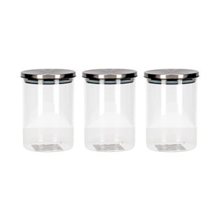 4x Transparante voorraadbussen/voorraadpotten van glas 650 ml