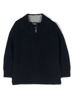 Il Gufo cardigan zippé à design nervuré - Bleu