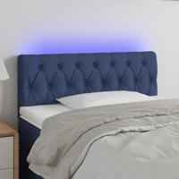 Hoofdbord LED 100x7x78/88 cm stof blauw