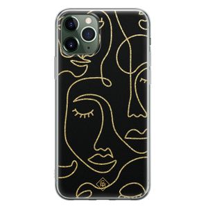 iPhone 11 Pro siliconen hoesje - Abstract faces