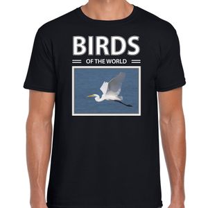 Zilvereigers t-shirt met dieren foto birds of the world zwart voor heren